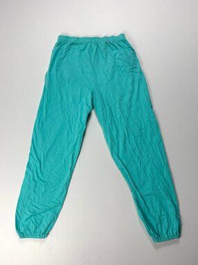Vintage Russell Athletic Womens Cotton Jogger Pants Teal Blue M Drawstring USA
